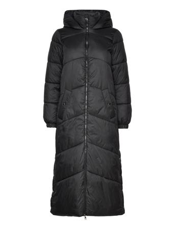 Vmuppsala Long Coat Topattu Pitkä Takki Musta Vero Moda
