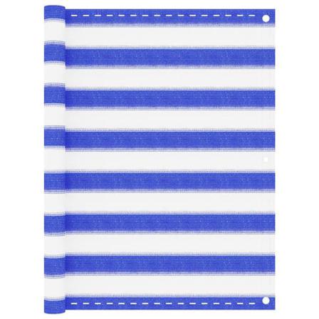 Vidaxl Balkongskärm Blå Och Vit 90x400 Cm Hdpe Multifärg