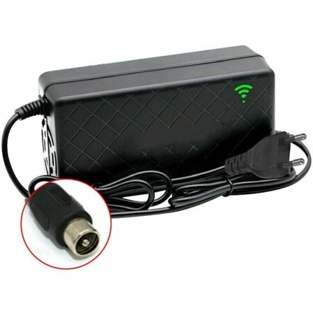 24V 2A Elektrisk Cykel Smart Lithium Batteri Oplader Output 29.4V 2A Oplader DC Port Hurtig Oplader Med Køleventilator, RCA Jack..DEBUNS