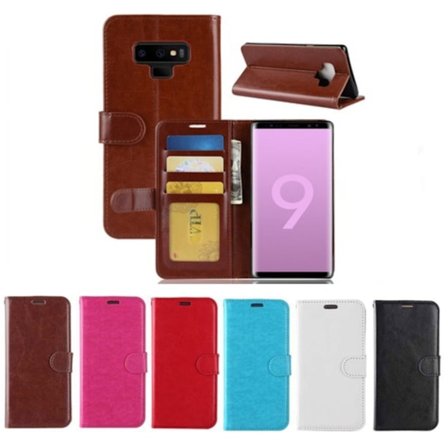Samsung NOTE 9 Lompakkokotelo NAHKAA (3 korttia) - PUNAINEN