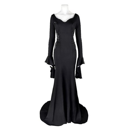 The Addams S Morticia Addams Kostym V-ringad Outfit För Tema