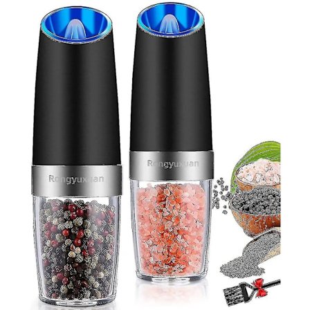 Sähköinen suola- ja pippurimyllysetti, automaattinen pippuri- ja suolamylly, paristokäyttöinen