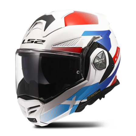 Kask Szczękowy LS2 FF901 Advant X Nova Złamany Biały/Niebieski/Czerwony L