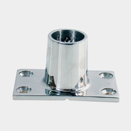 Bottenbeslag fyrkantigt Ø25mm - 90 grader RF stål