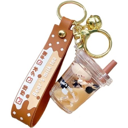 Söpö Bubble Tea Avaimenperä Boba Karhu Avaimenperä Ripustuskoru Nuken Tytölle