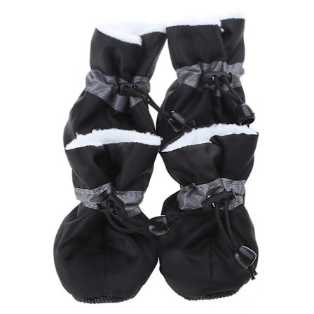 Hundesko til Små og Mellemstore Hunde Potebeskyttere Hvalpestøvler med Skridsikre Såler Vandtætte Regnsko Kæledyrsartikler Sort L