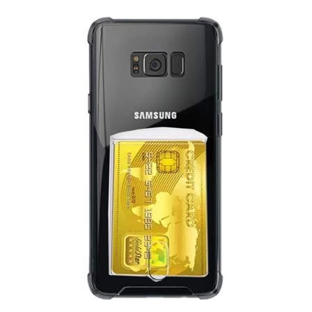 TG Samsung Galaxy S8 Plus - Tehokas suojakotelo korttitaskulla, läpinäkyvä