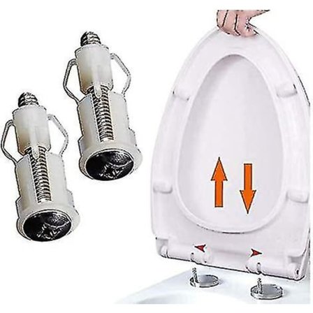 2 stk. Ekspansionsbolte til toiletsæde, fastgørelsessæt til toiletsæde, reservedele til toiletsæde