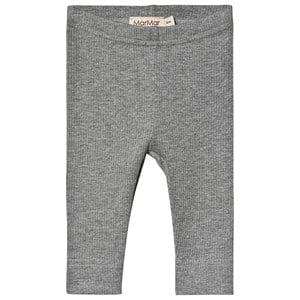 Kids - MarMar Copenhagen Gray Melange Rib Leggings 0-2 months/56cm - Bottoms - 0-2 months/56cm - Grey