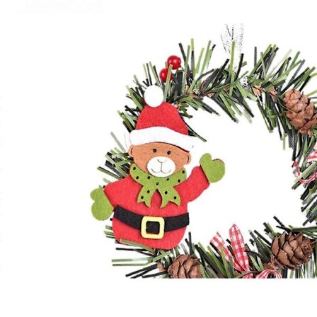 Julkrans Hänge Jultomte Älg Rund PVC Hänge Julgran Tallkottar Hänge Julhantverk Liten Björn