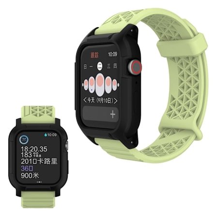 Apple Watch Series 5 44mm durable silicone watch band - Cyan / Black