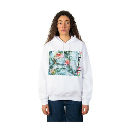Kenzo Graphic-Print Hoodie With Logo Hvid, Dame