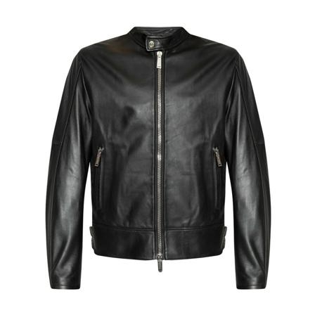 Dsquared2 Leather Jas , Zwart , Heren , Maat: M