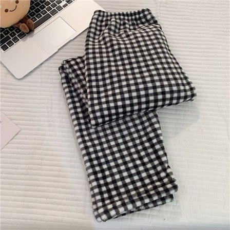 Gående Gud-bukser Flanell Pyjamas Kan Brukes Utendørs Tegneserie Korallfløyel Late Pyjamas Dame Høst Vinterbukser Hjemmebukser MY907