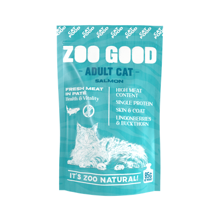 ZOO GOOD - Katt Adult Laks 85g-pose - Katt - Kattefôr & kattemat - Våtfôr og våtmat - ZOO.no