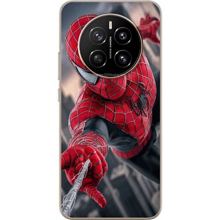 Yhteensopiva Puhelinkuori Honor Honor Magic7 Dynaaminen Spider-Man-kuvaus toimintanäkökulmasta, supervoimien teema liikkeen energialla ja elokuvamai