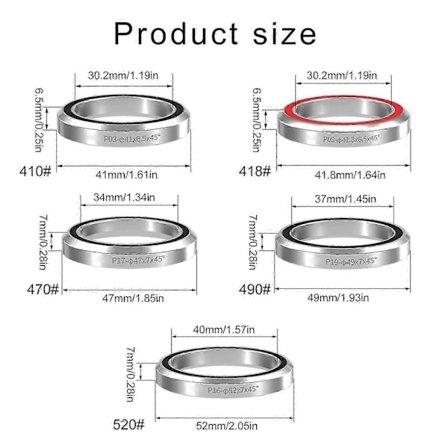 Vägcykel Headset Lager Ersättning Vägcykel Dubbeltätade Lager Headset Kraftiga Lager Headset Tåliga 52mm