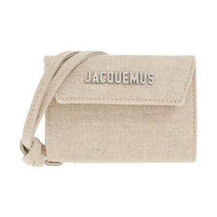 Jacquemus Strapped card case , Beige , Heren , Maat: ONE Size Portefeuilles