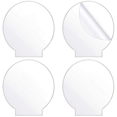 Klart akrylpanel 4 stykker tykt rundt panel (4mm) Akryl plast for LED lysbase, skilt, DIY-skjermprosjekter