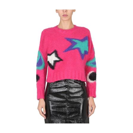 Msgm, Round-neck Knitwear Różowy, Kobieta, Rozmiar: M