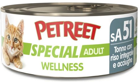 Petreet Wellness Tonno Con Riso Integrale Acciughe Cibo Umido