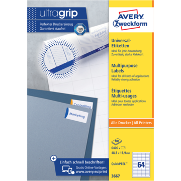 Avery Universalmerke hvit