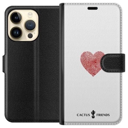Yhteensopiva Lompakkokotelo Apple Apple iPhone 14 Pro Cactus and Friends - Fingerprint Love