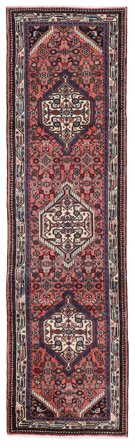 Hamadan Teppe 80X296Løpere Mørk Rød/Svart Ull, Persia