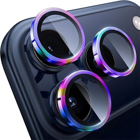 Kameralinsskydd för iPhone 17 16 15 14 13 Pro Max 16 Plus Metallring Linsskyddsglas för iPhone 15 16 17 Pro Max Tillbehör