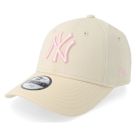 New Era - MLB Beige adjustable Czapka Z Daszkiem - Kids New York Yankees League Essential 9FORTY Stone/Light Pink Adjustable @ Hatstore