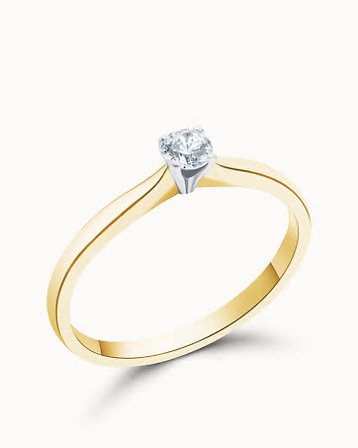 Solitaire Ring Ella 0.2 Carat 18K Yellow Gold - Engagement Rings & Wedding Rings from Vanbruun