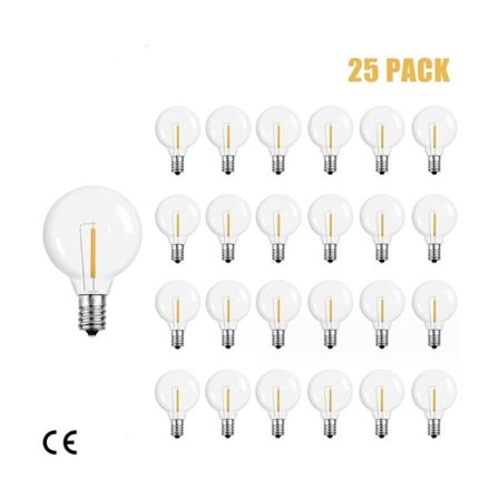 G40 Hehkulamppujen Vaihto G40 Volframilamppu 1W 220-240V Kirkas Pallolamppu E12 Kanta, 25 kpl, Lämmin Keltainen (2200k) - RWSpecific Bulb