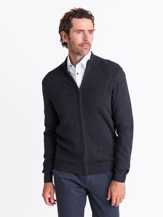 MATCH - Manzini ullcardigan - Mario Conti - Str. XXL - Herre - Gensere & Cardigans - Svart - 100% ull - merino