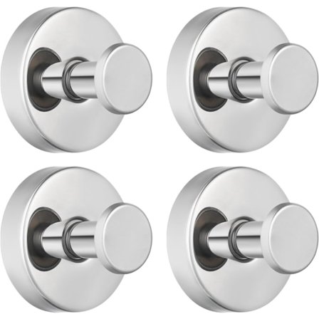 4-pak sugekopkroge, kraftige rustfri stålkroge til brusebad, ingen boring, aftagelige, perfekte til badeværelse, køkken, glasfliser, spejl