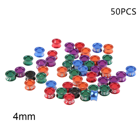 50 kpl Bird Ring Jalkanauhat Metal Tags Klipsi jalkarenkaat Bantam Finch Lovebirdille