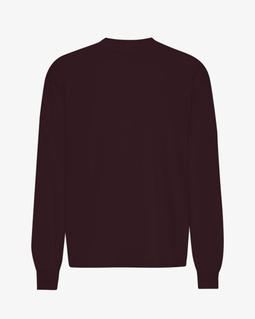 Oversized Organic LS T-Shirt - Oxblood Red M
