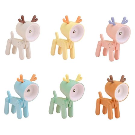 6 stk Hjorte Lampe Led Bordlampe Sød Lille Telefonholder Sød Hjorte Lys Justerbar Telefon Stativ (6 Farver