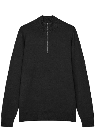Mads Nørgaard Urban Chase Half Zip Knit Överdelar Herr Svart M