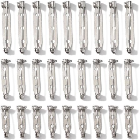 100 st säkerhetsnålar, hantverksnålar (20/25/32 mm), säkerhetsnålar för smycken och hantverk (silver), säkerhetsnålar för ryggspännen