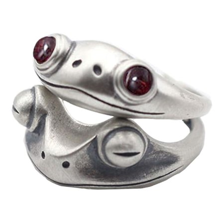 2-pack Silver Frog Cutout Rings