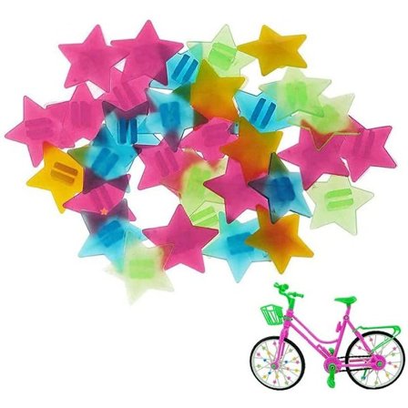 72 stk fargerike sykkel eikedekorasjoner sykkelklips eikesmekkere eikereflektorer