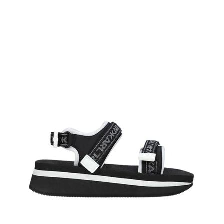Karl Lagerfeld Black Sandalen Velcocita Wedge KC Double Strap Sand , Zwart , Dames , Maat: 36 EU