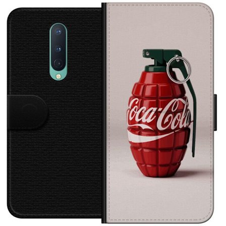 Kompatibelt Plånboksfodral till OnePlus OnePlus 8 Konstnärlig illustration av Coca Cola granat i rött och grönt, pop art inspirerat motiv med lekf