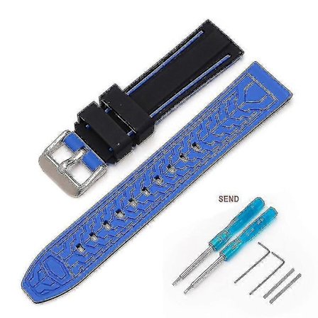 22mm Rem til Blancpain Swatch Fifty Fathoms To-farvet Silikonrem Inkluderet Værktøj Hggs (FMY)