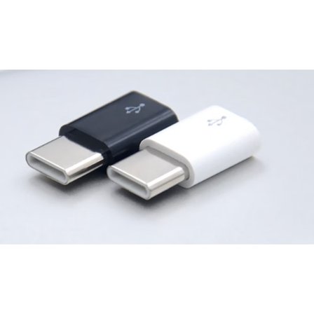 Vit Svart 6st Micro USB till USB - C Konvertera Huvudtyp Android