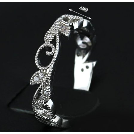 18K Vitguld Guldfyllda gulddoublé Filled CZ FÖRLOVNINGSRING