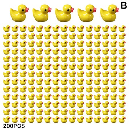 100/200 stk Mini Rubber Ducks Miniature Resin Ducks Gul Tiny D