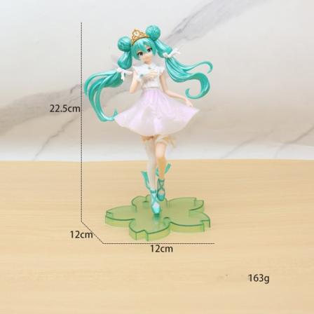Kakun koriste-esineet, jotka on valmistettu kiinteästä PVC-materiaalista, Hatsune Q-version tyttöfiguurimalli, söpö tyttö, tyttöjen kodinsisustus - 