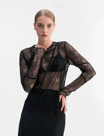 Ahlvar Gallery Eden Lace Blouse - Black - XS