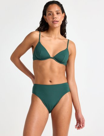 Lindex Brief Bikini High Hanna Rib - Green - S